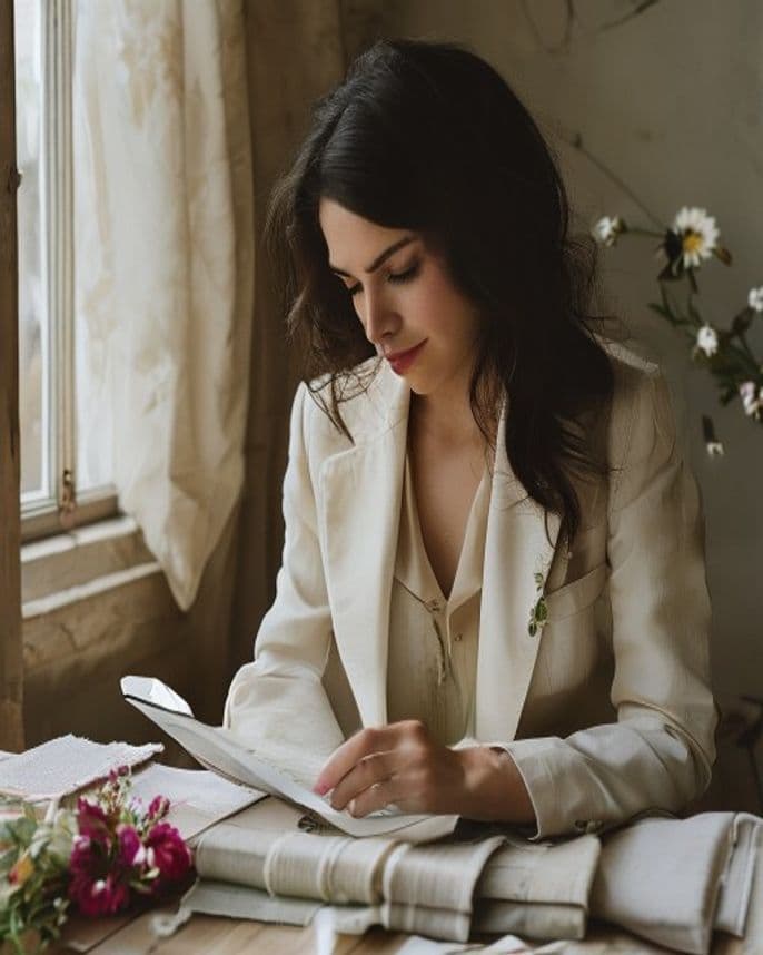 Wedding planner revisando lista de invitados con portátil